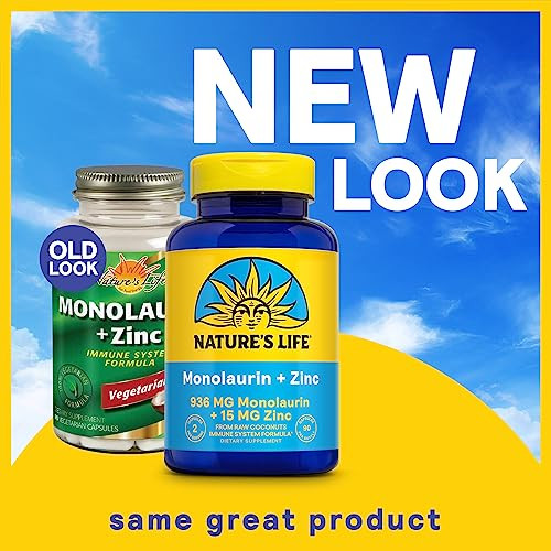 Nature's Life Monolaurin Plus Zinc Immune Support Supplement