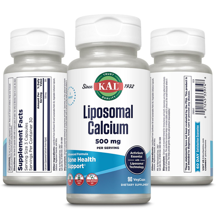 KAL Liposomal Calcium 500 mg, High Absorption Calcium Supplement, Essential