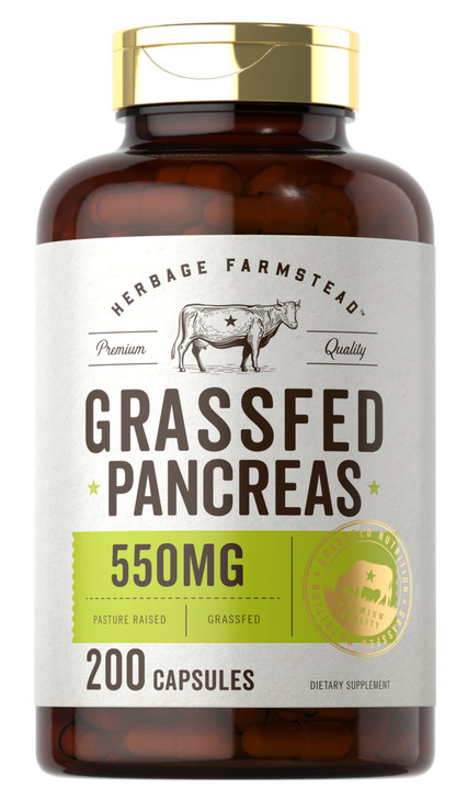 Carlyle Grass Fed Beef Pancreas - 550mg - 200 Capsules