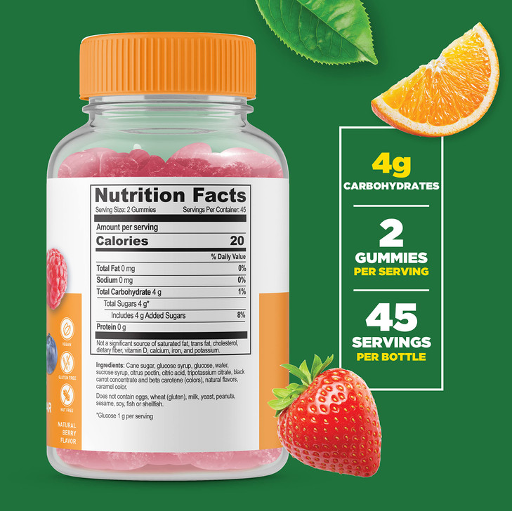Lifeable Glucose Gummies - Great Tasting Natural Flavor Gummy