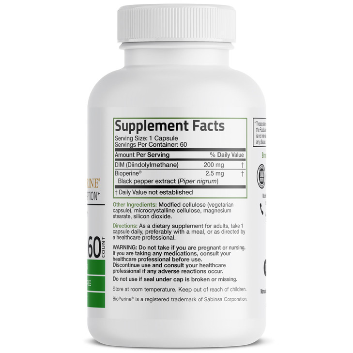 Bronson DIM 200 MG Supplement Diindolymethane with BioPerine for Enhanced