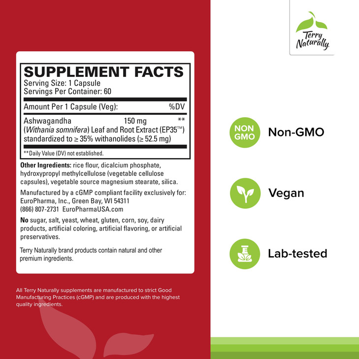 Terry Naturally Ashwagandha EP35 Extra Strength