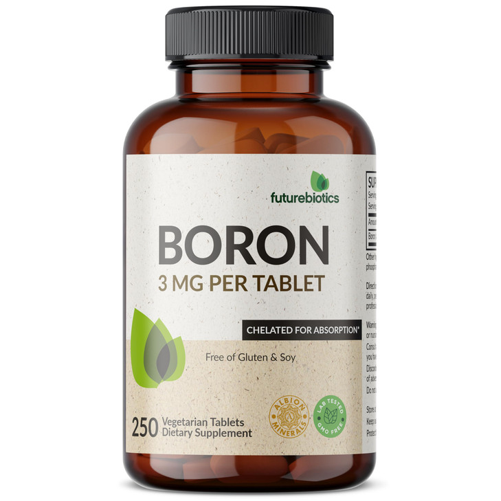 Futurebiotics Boron 3mg, Vegetarian, Non-GMO, Chelated for Absorption, 250