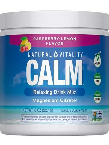 NATURAL VITALITY Raspberry Lemon Calm Magnesium Drink Mix, 8 OZ