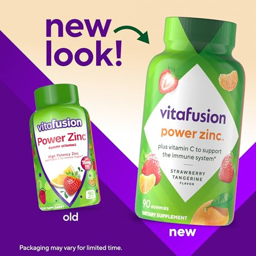 Vitafusion Power Zinc Gummy Vitamins, Strawberry Tangerine Flavored Immune