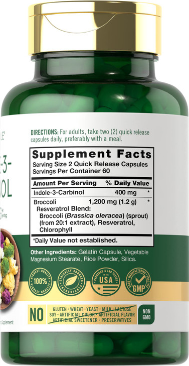 Carlyle Indole-3-Carbinol (I3C) 400mg - 120 Capsules