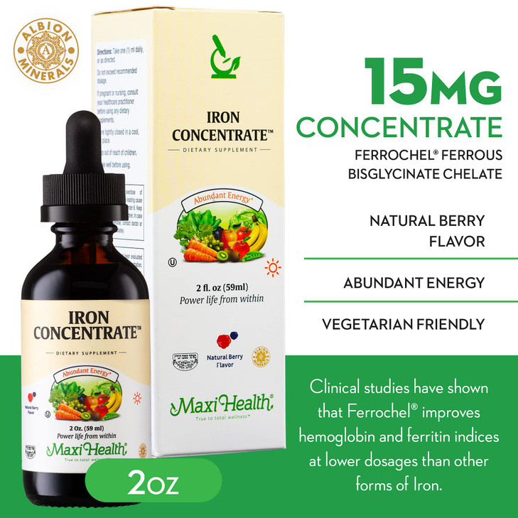 Maxi Health Women, Men and Kids Liquid Iron Supplement
