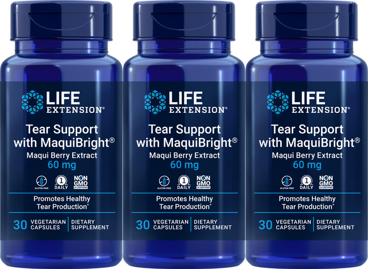 Life Extension Tear Support with MaquiBright 60 mg, 30 Vegetarian Capsules (Pack