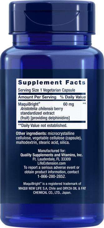 Life Extension Tear Support with MaquiBright 60 mg, 30 Vegetarian Capsules (Pack