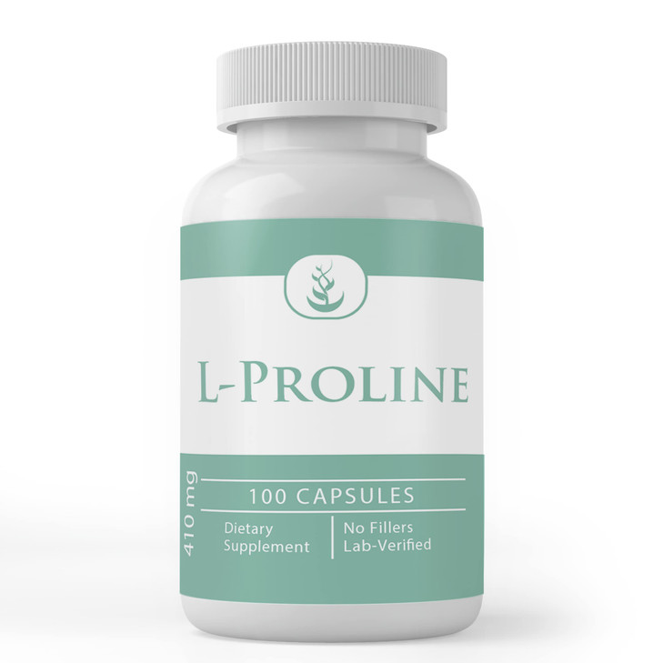 Pure Original Ingredients L-Proline, (100 Capsules) Always Pure, No Additives Or