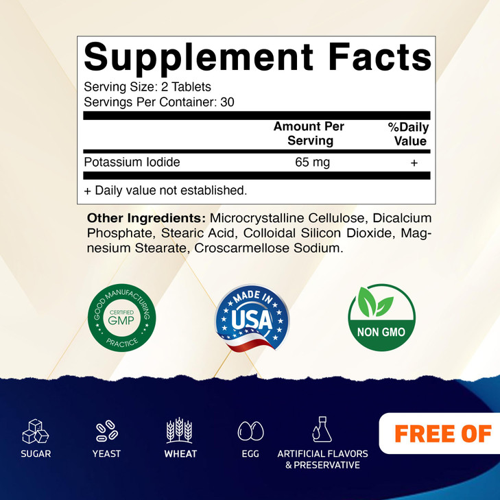 Vitamatic Potassium Iodide 65 mg per Serving - 60 Tablets