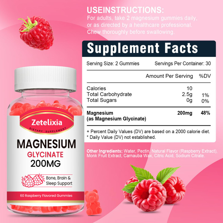 Magnesium Glycinate Gummies, High Absorption Magnesium Glycinate Supplements