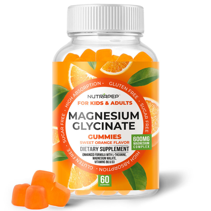 NutraPep Magnesium Glycinate Gummies for Kids & Adults Women & Men