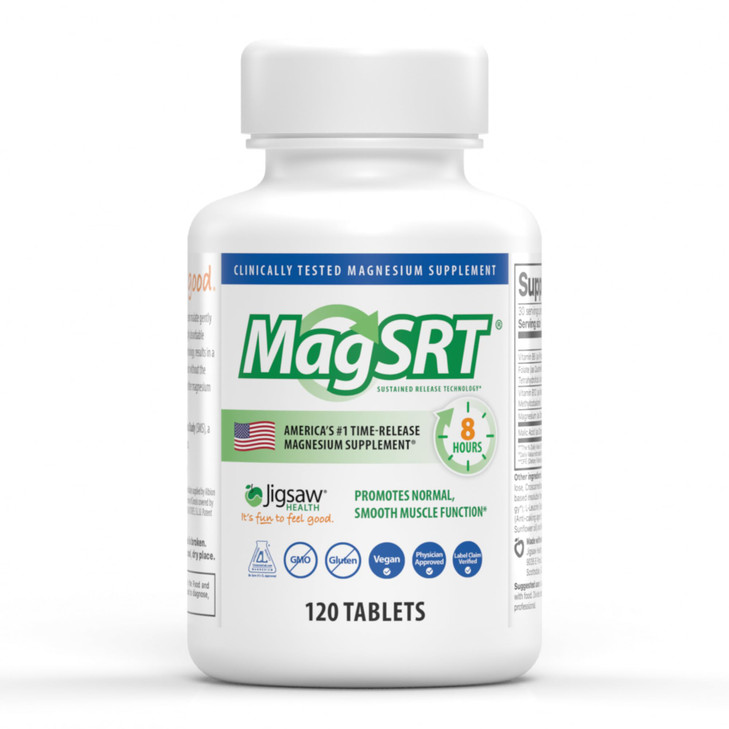 Jigsaw Health MagSRT - Magnesium Supplement with Vitamin B6, Folate & B12
