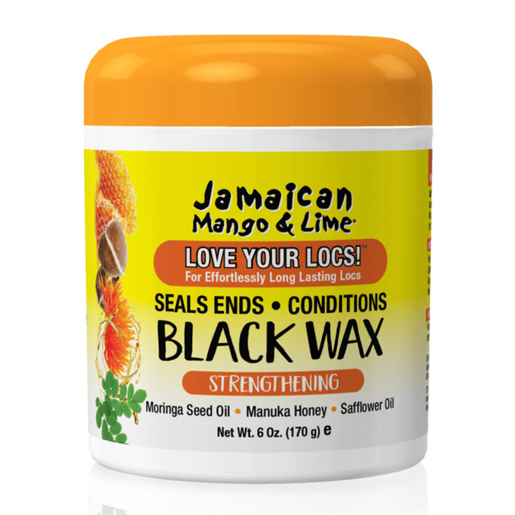 Jamaican Mango & Lime Black Wax  Temporary Black Hair Color & Locking Wax for Locs, Twists & Gray Coverage  Strong Hold, No Alcohol, Mineral Oil, o