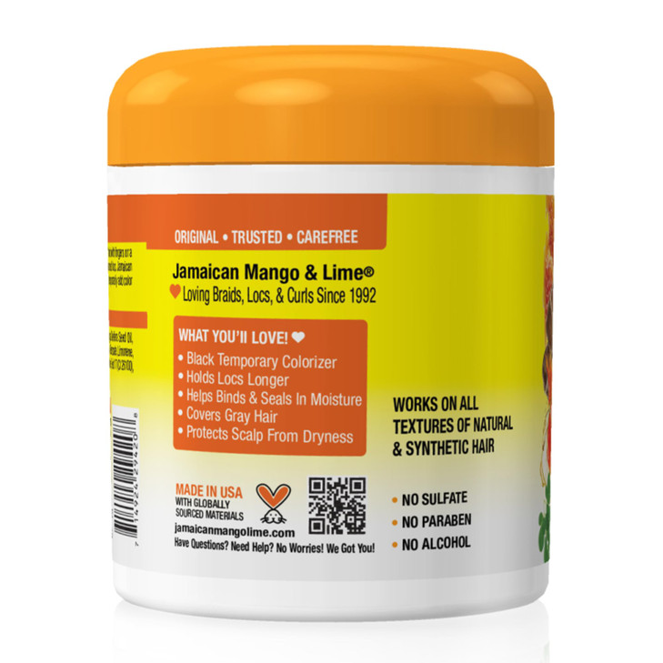 Jamaican Mango & Lime Black Wax  Temporary Black Hair Color & Locking Wax for Locs, Twists & Gray Coverage  Strong Hold, No Alcohol, Mineral Oil, o