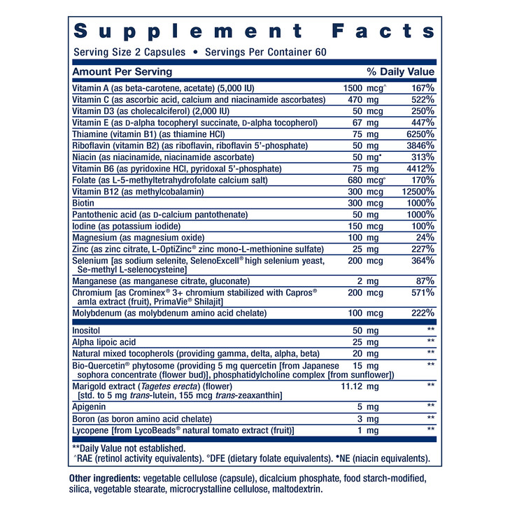 Life Extension Two-Per-Day Multivitamin, Vitamins B, C, D, zinc, Packed
