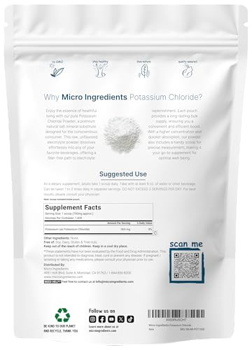 Potassium Chloride Powder, 1 KG (35 Ounce)