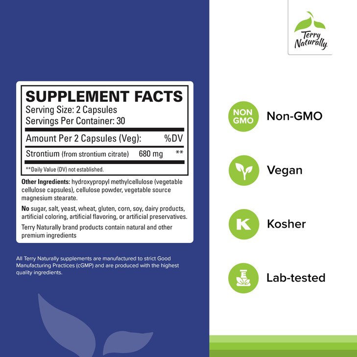 Terry Naturally Strontium - Bone Health & Strength Support Supplement