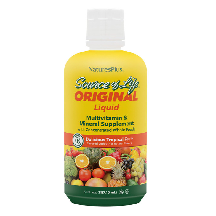 NaturesPlus Source of Life Liquid, Tropical Fruit - 30 fl oz, Pack of 3