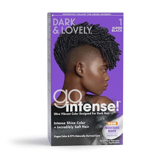 SoftSheen-Carson Dark and Lovely Ultra Vibrant Permanent Hair Color Go Intense Hair Dye with Olive Oil for Shine and Softness, Super Black