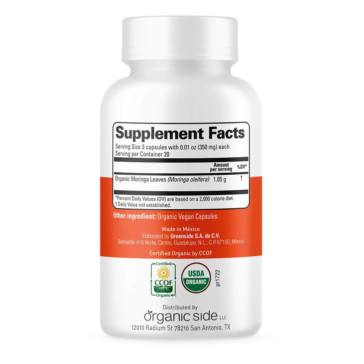 OS Organic Side - Organic Moringa Capsules - 60 Count