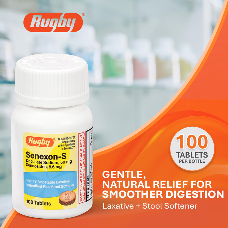 Rugby Senexon-S - Natural Vegetable Laxative Ingredient Plus