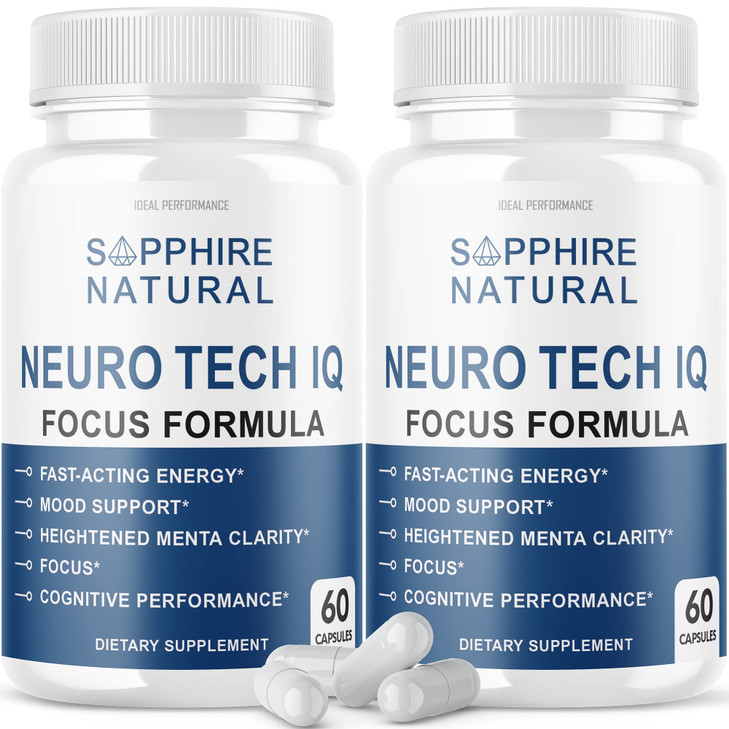 (2 Pack) Neuro Tech IQ Brain Supplement Neurotech Iq Focus Formula Pills (120