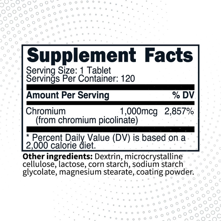 Type Zero Clean Chromium Picolinate Tablets (120 Servings, 1,000 MCG Per