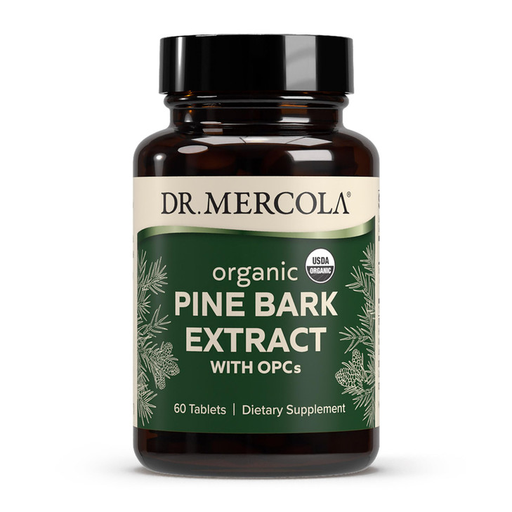Dr. Mercola Organic Pine Bark Extract, 30 Servings (60 Tablets), with OPCs
