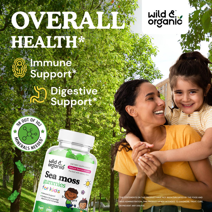 Wild & Organic Irish Sea Moss Gummies for Kids 800mg