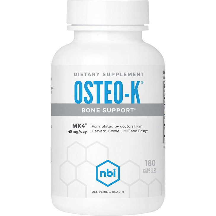NBI Osteo-K Bone Support - Vitamin D & K Complex with Calcium Citrate Supplement