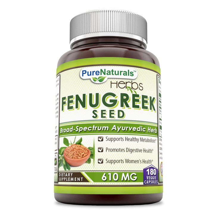 Pure Naturals Fenugreek Seed 610 Mg, 180 Capsules
