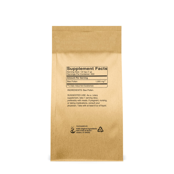 PURE ORIGINAL INGREDIENTS Bee Pollen Powder, 1 lb, No fillers, Undiluted