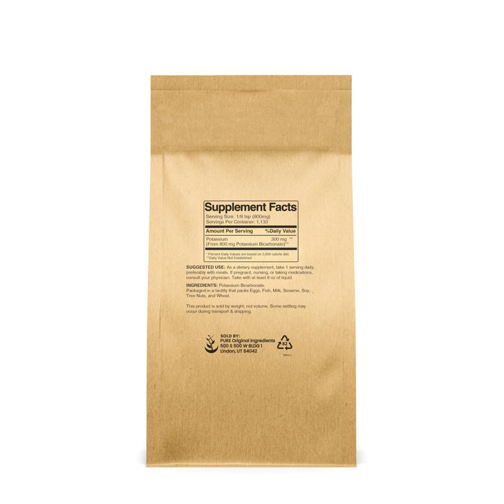 Pure Original Ingredients Potassium Bicarbonate (2 lb) Natural, Food Safe