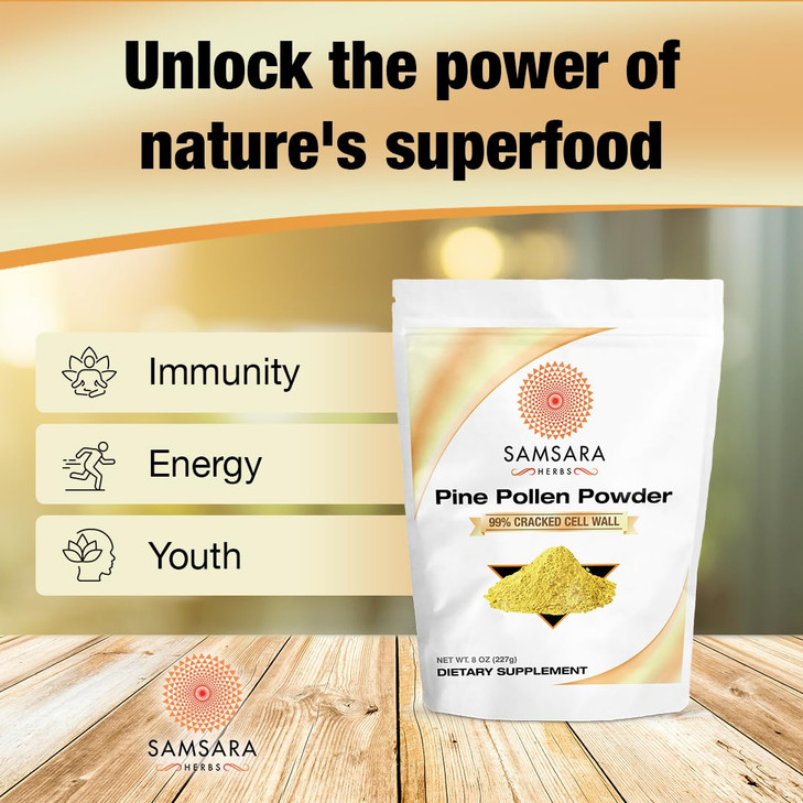 Samsara Herbs Pine Pollen Powder Wild Harvested