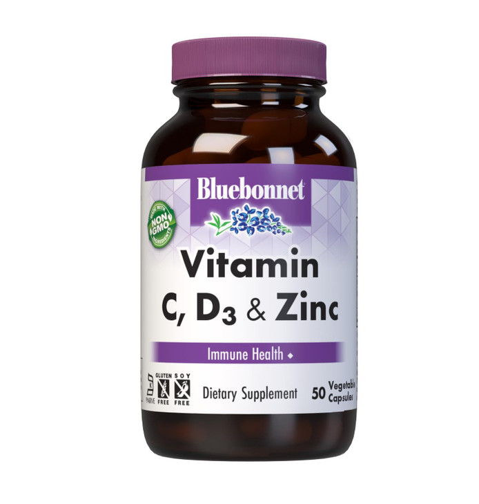 BlueBonnet Nutrition Vitamin C, D3 & Zinc, Immune Health*, Non-GMO, Kosher