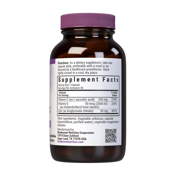 BlueBonnet Nutrition Vitamin C, D3 & Zinc, Immune Health*, Non-GMO, Kosher