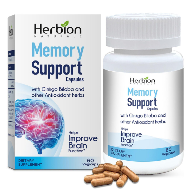 HERBION Naturals Memory Support Capsules, Helps Improve Brain Function & Absent
