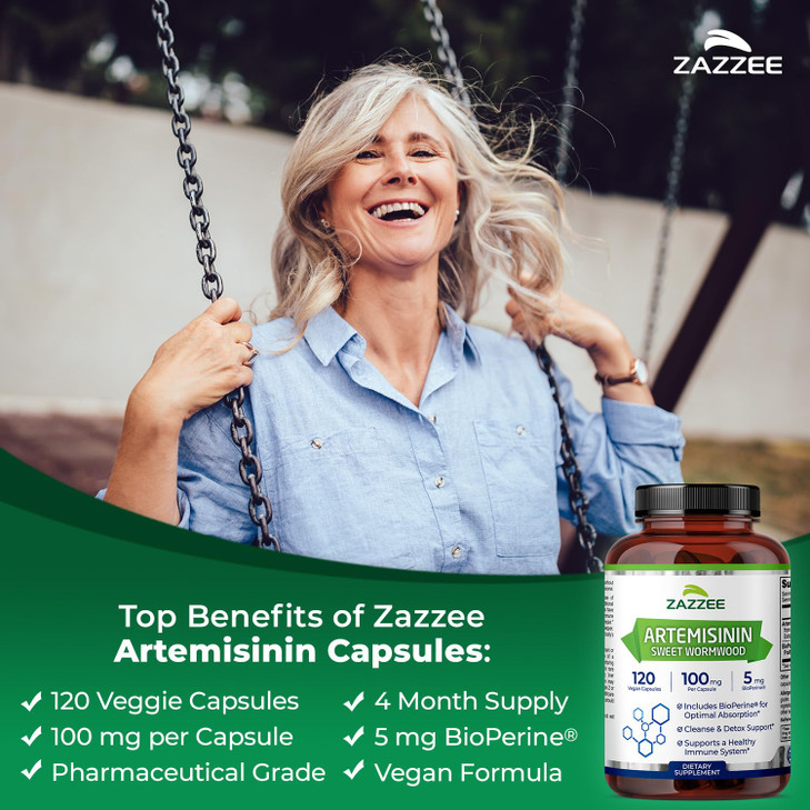 Zazzee High Absorption Artemisinin, 100 mg per Capsule, 120 Vegan Capsules