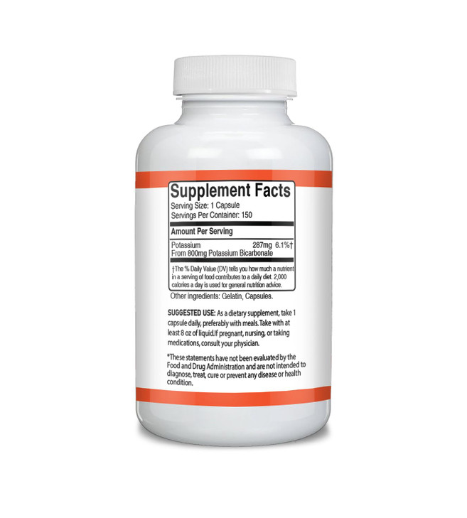 Unpretentious Potassium Bicarbonate (150 Caps), Dietary Supplement, No Fillers