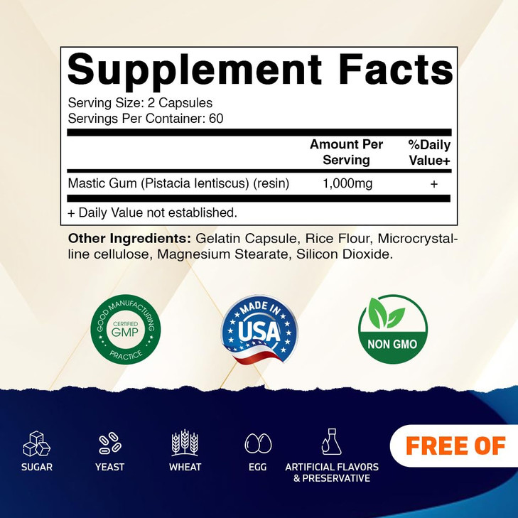 Vitamatic Mastic Gum 1000mg per Serving
