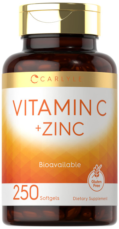 Carlyle Vitamin C with Zinc - 250 Softgels - Bioavailable