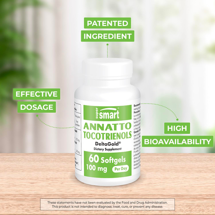 Supersmart Annatto Tocotrienols 100mg per Day (DeltaGold Vitamin E)