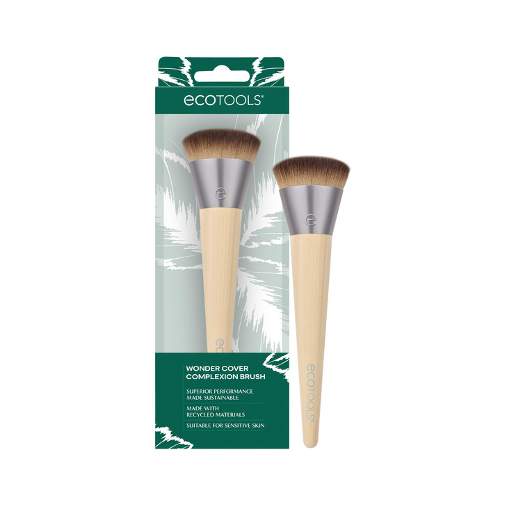 EcoTools Wonder Cover Complexion Brush, Makeup Brush For Flawless Foundation Application & Blending, Full Coverage Base Brush, Eco-Friendly, Syntheti