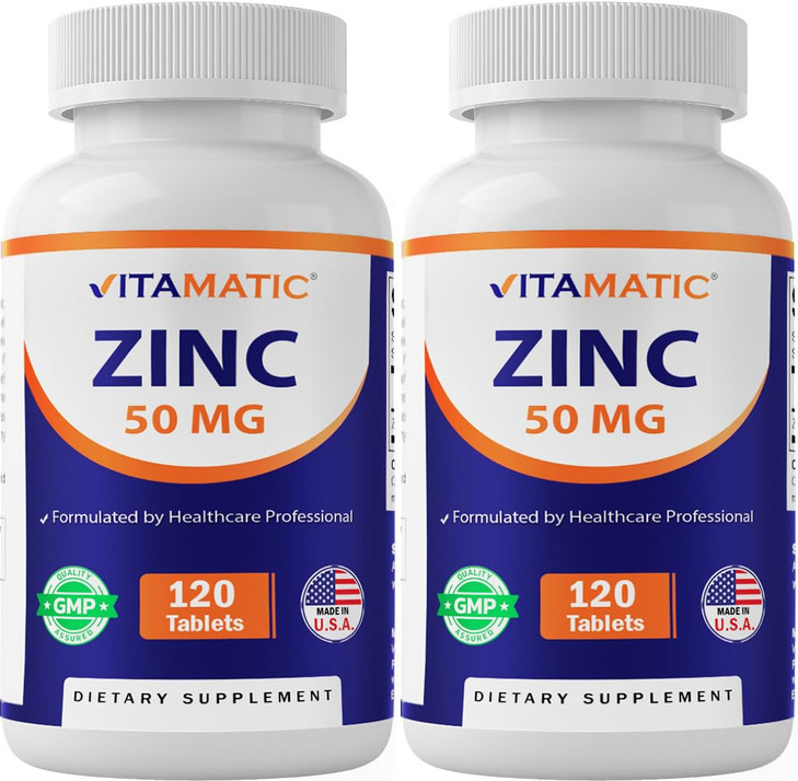 Vitamatic Zinc 50mg as Zinc Gluconate 120 Count