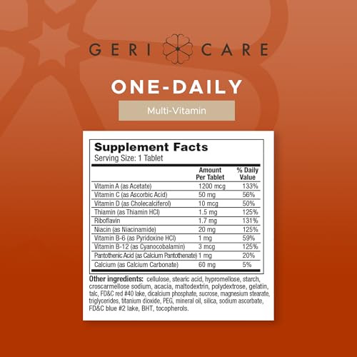 GeriCare One-Daily Multi-Vitamin Tablets Dietary Suplement 100 Count (Pack of 1)