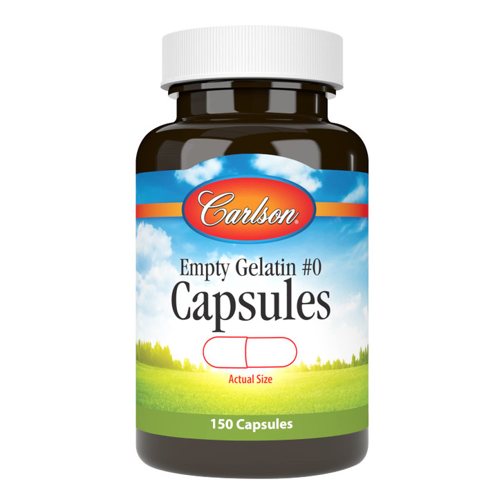 Carlson - Empty Gelatin #0 Medium-Small Capsules, Easy