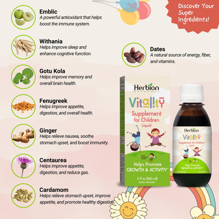 HERBION Naturals Vitality Supplement for Children, Promotes Growth and Appetite