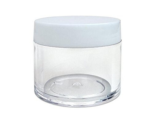 ericotry 12PCS 30g 30ml/1oz Refillable Plastic Round Clear Jars with Screw Cap Lid Empty Cosmetic Jars Lot Containers for Makeup Eye Shadow Nails Pow